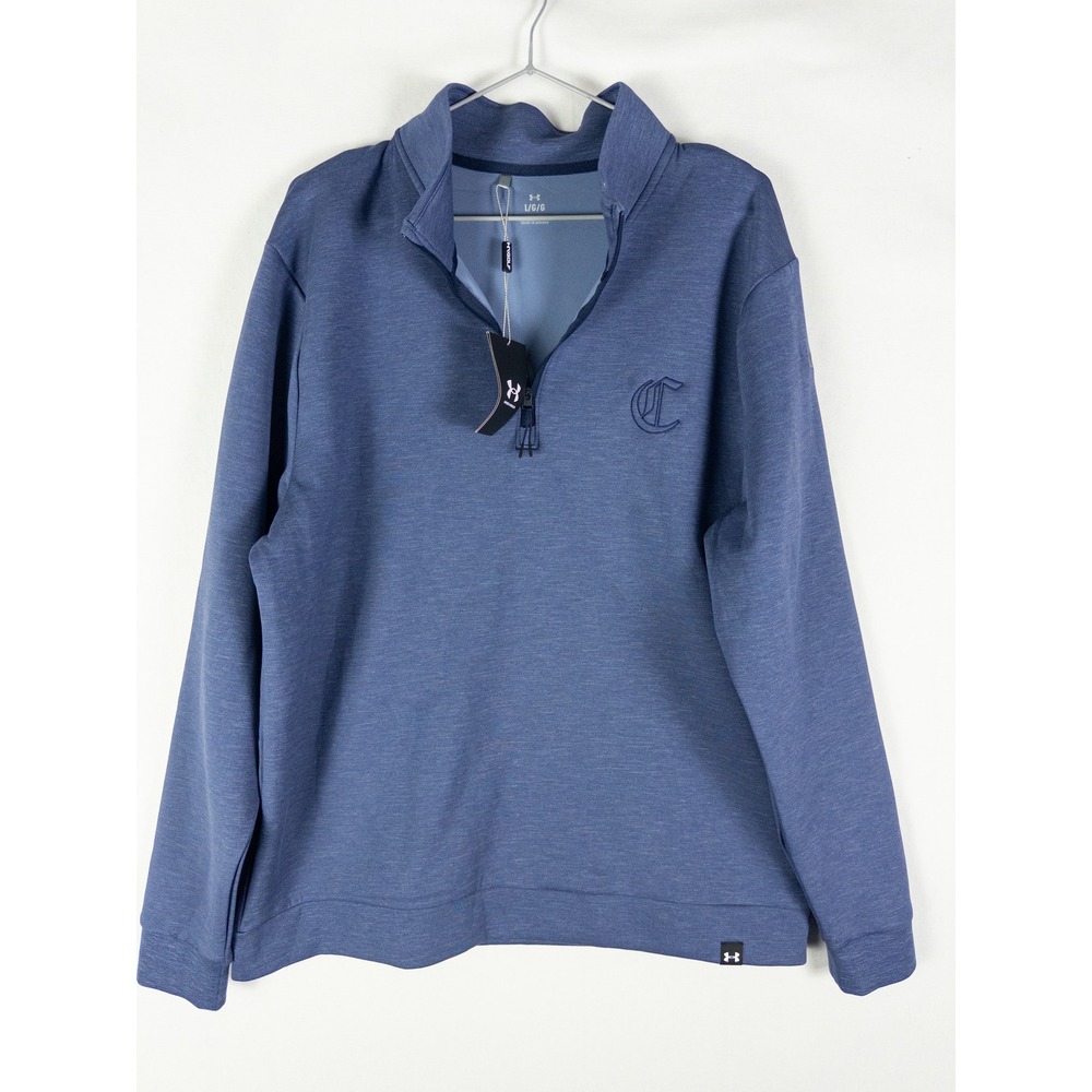 Under Armour Golf Quarter Zip Pullover Mens L Blue Heather Embroidered Streetwea